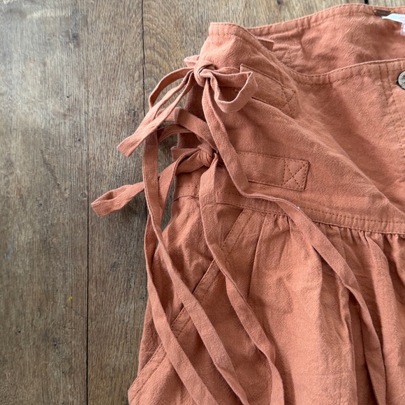 NWT Free People Terra Cotta High Rise Cotton Side Tie Pants - Size small - Picture 5 of 9
